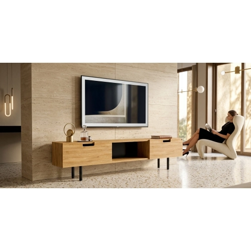 Szafka RTV-25 Drewno Lite Dąb Loft Lakier Rozmiary od 100 cm do 200 cm PREMIUM